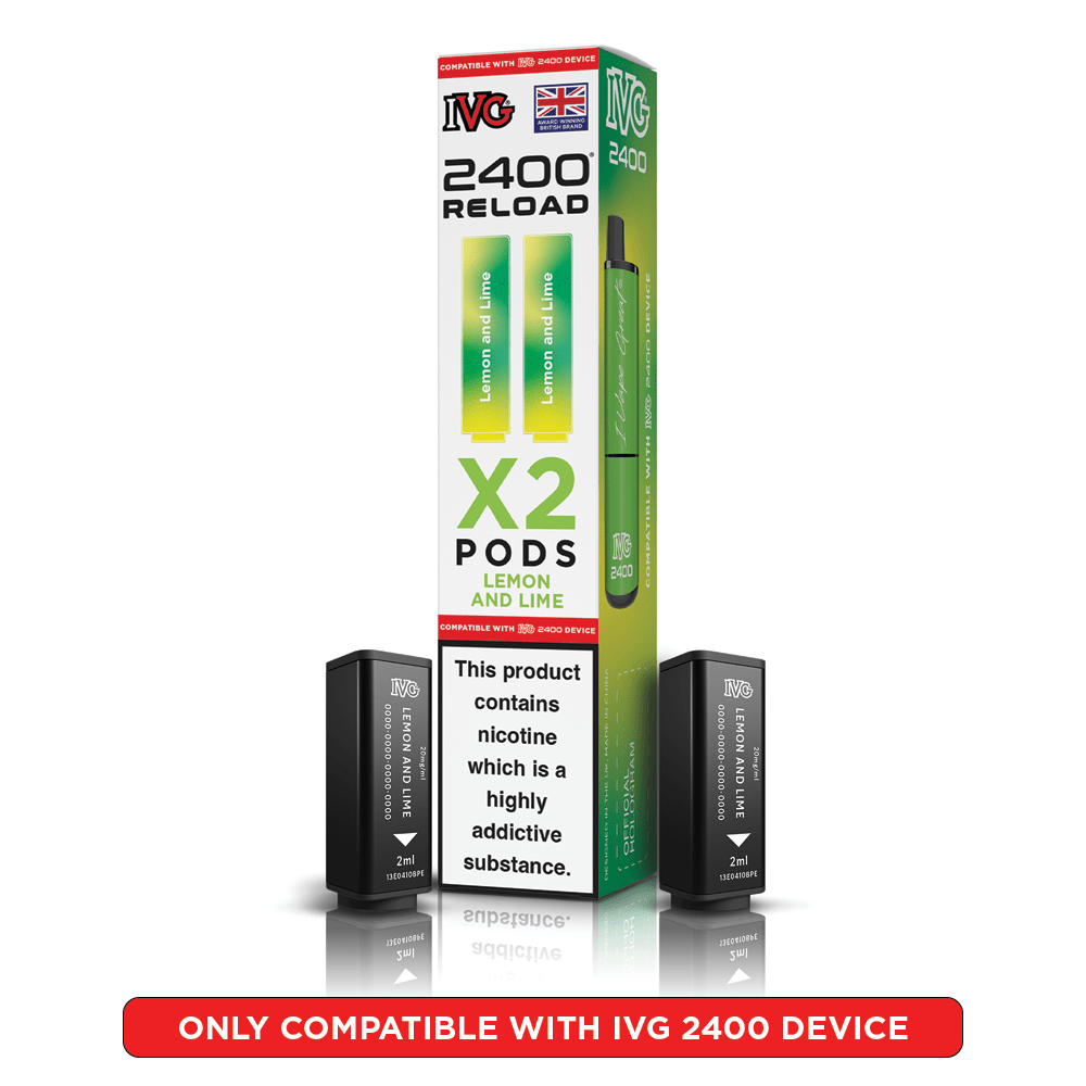 IVG 2400 - Refill Pods - Lemon & Lime - PJW Vapes | UK Leading Vape Wholesaler
