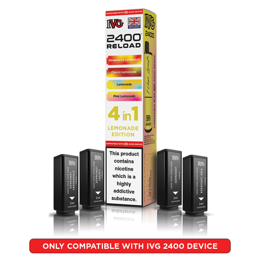 IVG 2400 - Refill Pods - Lemonade Edition - PJW Vapes | UK Leading Vape Wholesaler