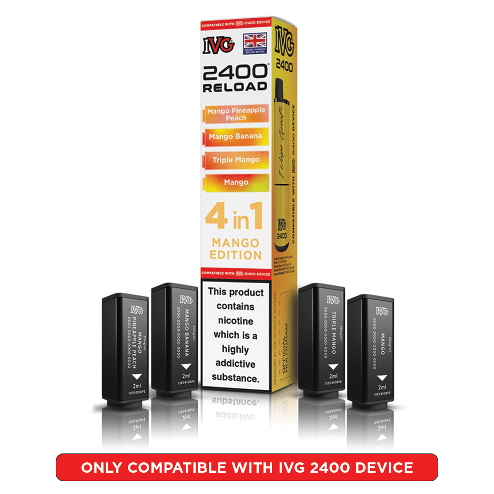 IVG 2400 - Refill Pods - Mango Edition - PJW Vapes | UK Leading Vape Wholesaler