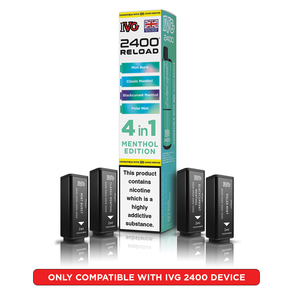 IVG 2400 - Refill Pods - Menthol Edition - PJW Vapes | UK Leading Vape Wholesaler