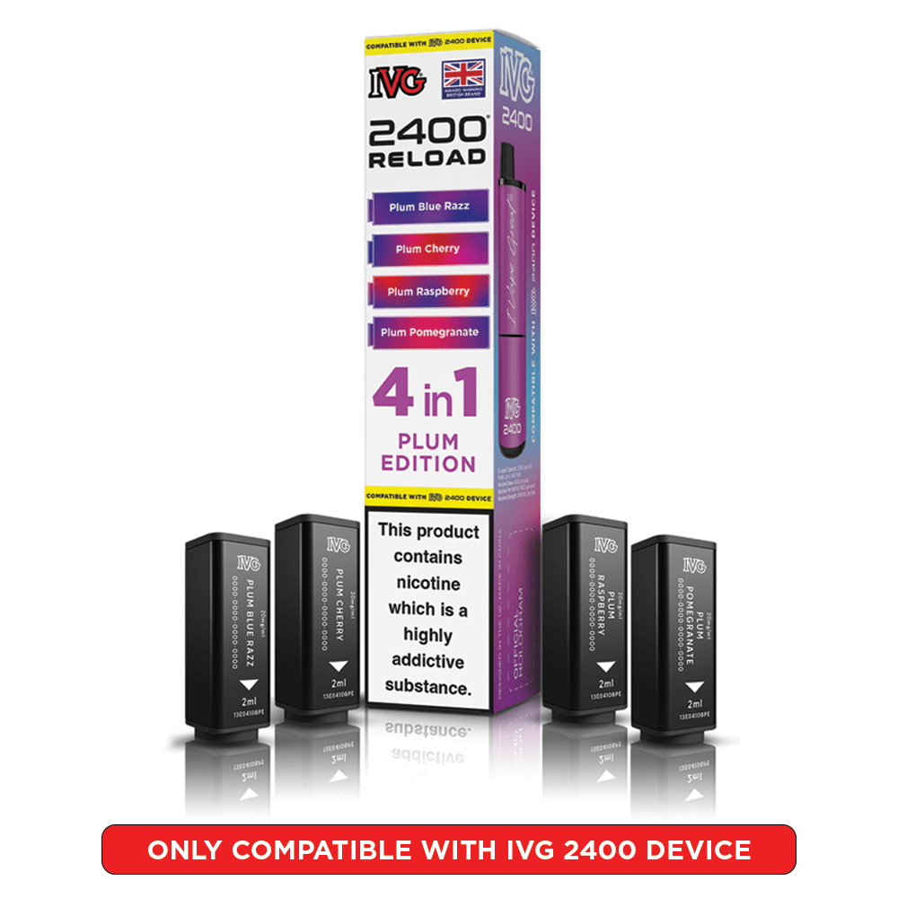 IVG 2400 - Refill Pods - Plum Edition - PJW Vapes | UK Leading Vape Wholesaler