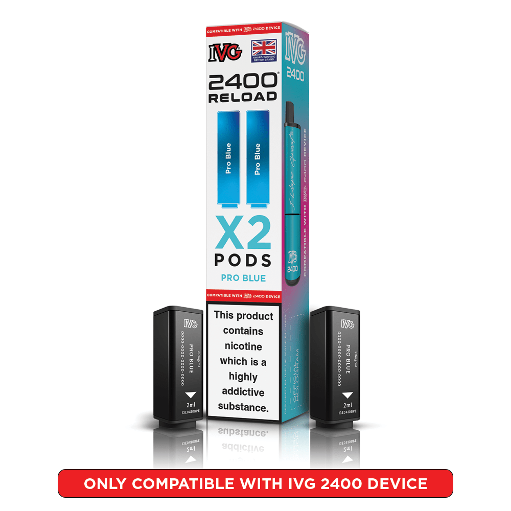 IVG 2400 - Refill Pods - Pro Blue - PJW Vapes | UK Leading Vape Wholesaler