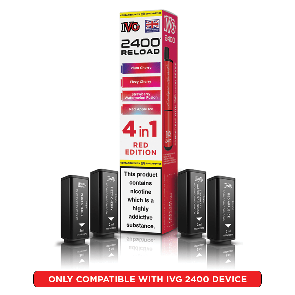 IVG 2400 - Refill Pods - Red Edition - PJW Vapes | UK Leading Vape Wholesaler
