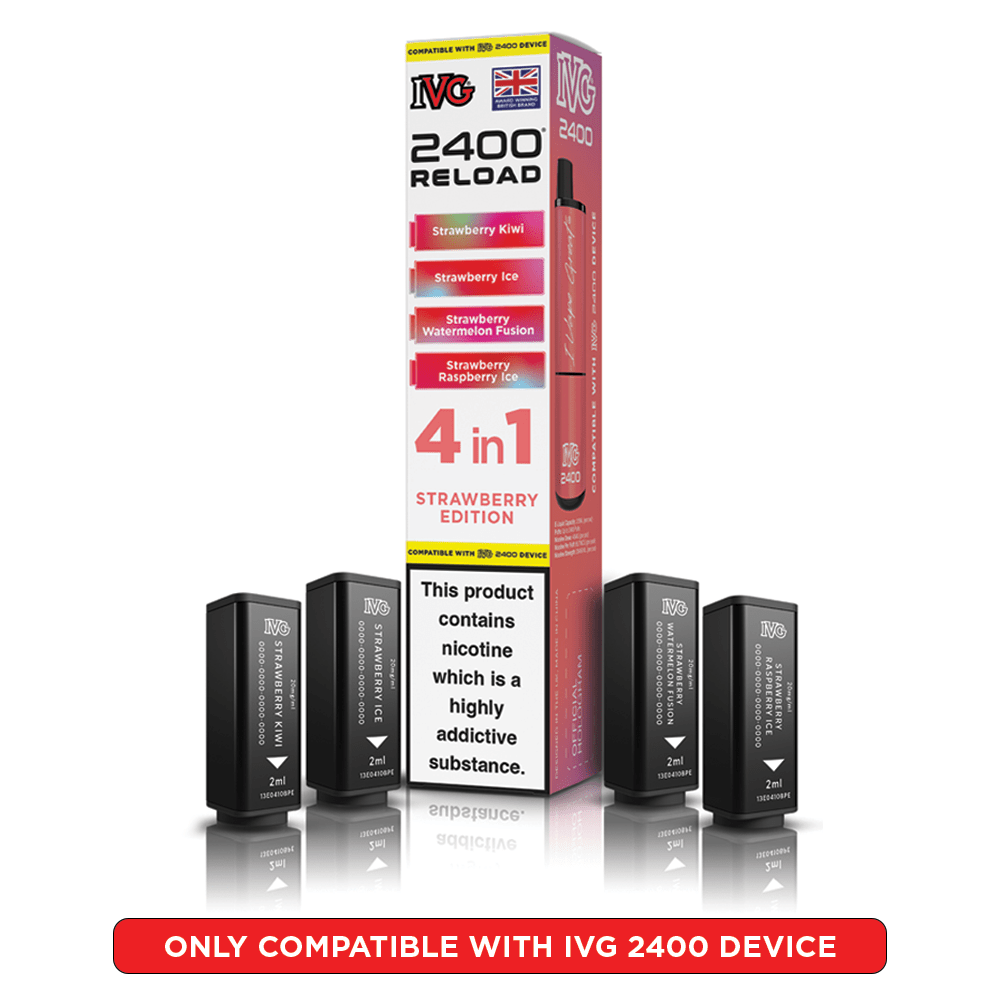 IVG 2400 - Refill Pods - Strawberry Edition - PJW Vapes | UK Leading Vape Wholesaler