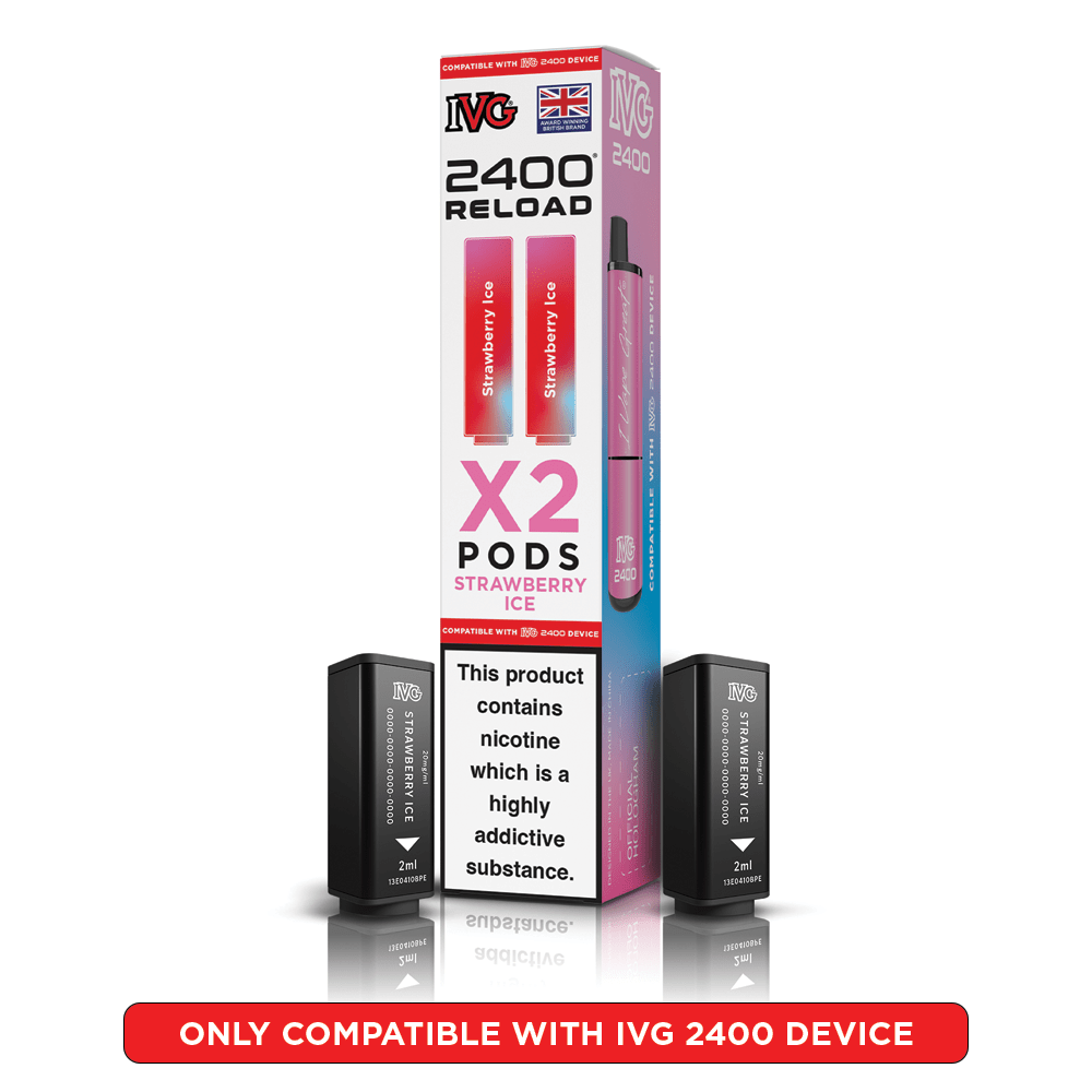 IVG 2400 - Refill Pods - Strawberry Ice - PJW Vapes | UK Leading Vape Wholesaler