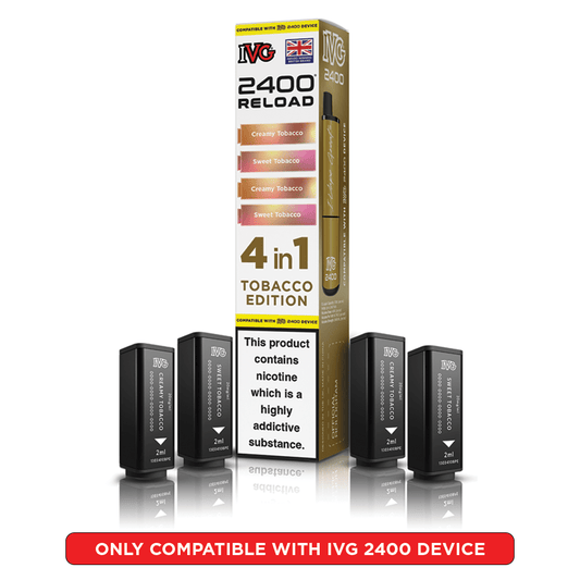 IVG 2400 - Refill Pods - Tobacco Edition - PJW Vapes | UK Leading Vape Wholesaler