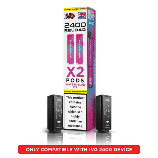 IVG 2400 - Refill Pods - Watermelon Ice - PJW Vapes | UK Leading Vape Wholesaler