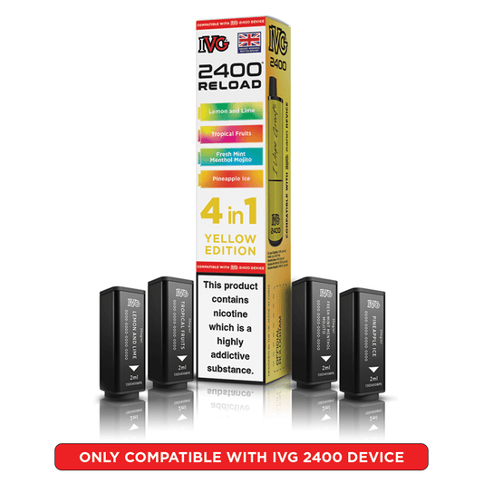 IVG 2400 - Refill Pods - Yellow Edition - PJW Vapes | UK Leading Vape Wholesaler