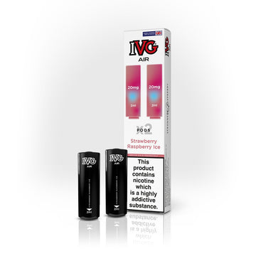 IVG Air Pods 2 Pack - Strawberry Raspberry Ice - PJW Vapes | UK Leading Vape Wholesaler