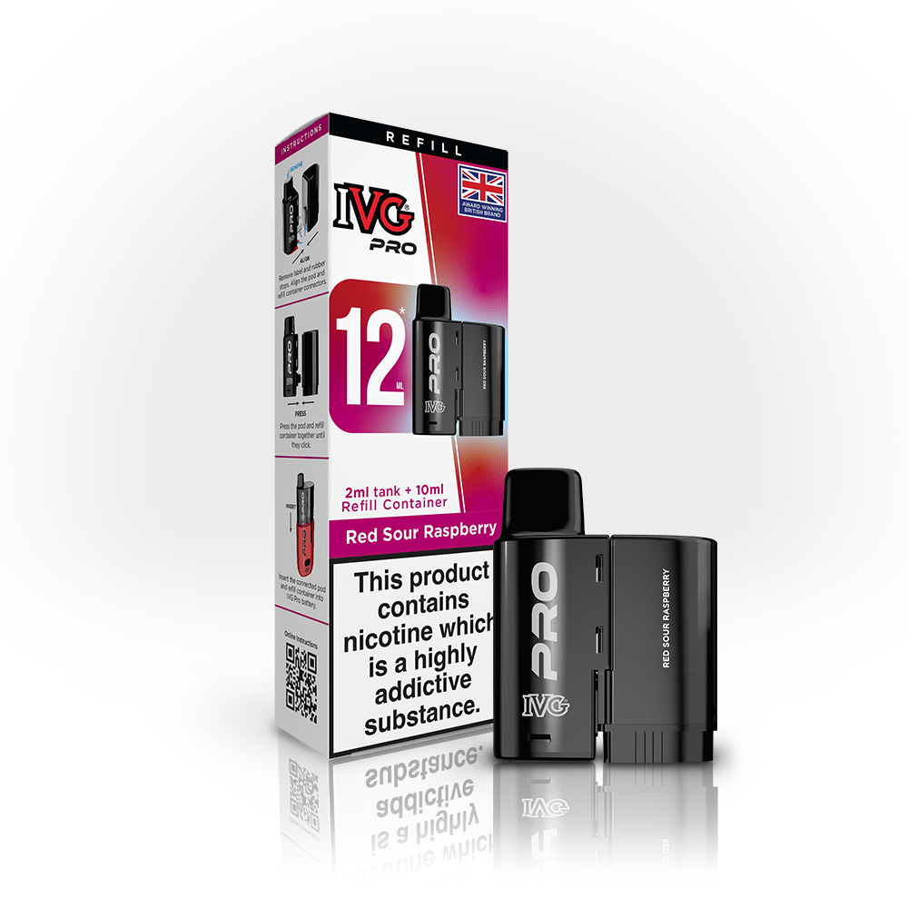 IVG PRO Refill - Red Sour Raspberry - PJW Vapes | UK Leading Vape Wholesaler