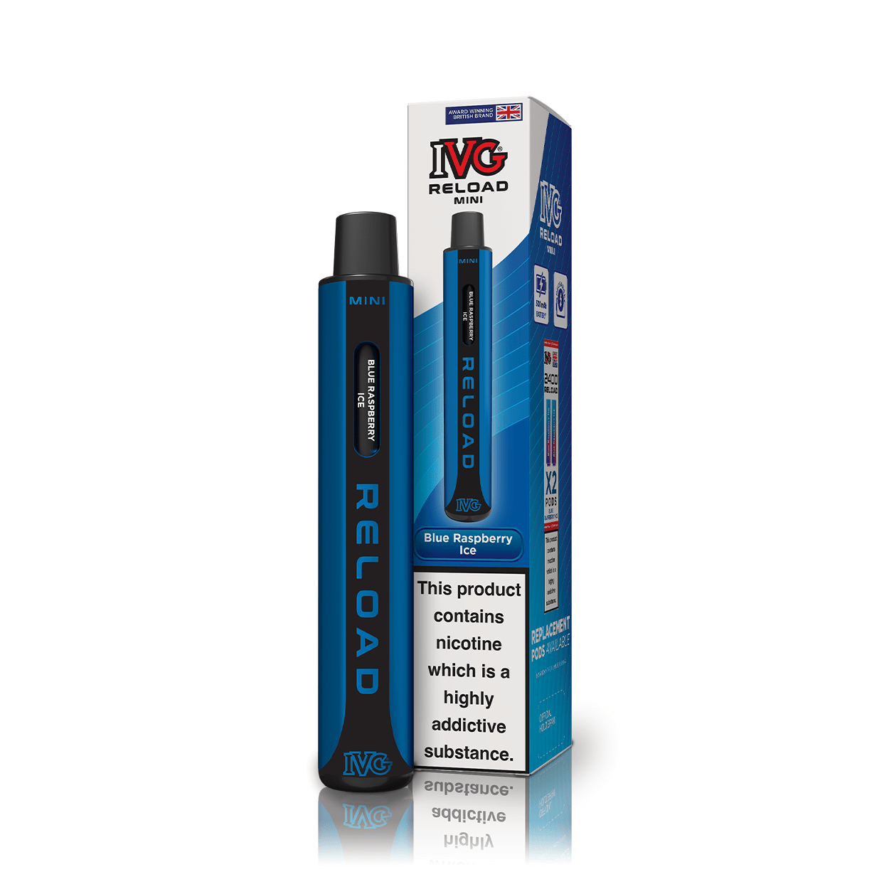 IVG Reload Mini Kit - Blue Raspberry Ice - PJW Vapes | UK Leading Vape Wholesaler