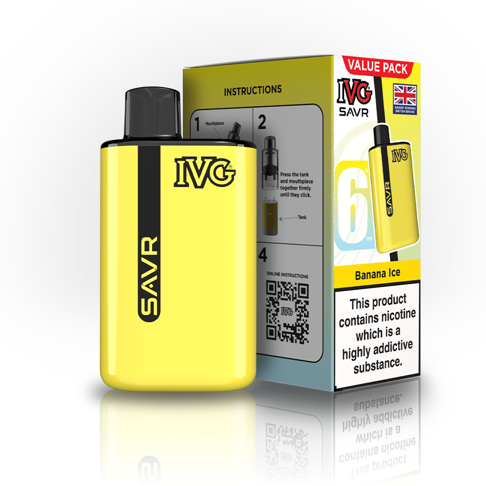 IVG SAVR 3K Kit - Banana Ice - PJW Vapes | UK Leading Vape Wholesaler