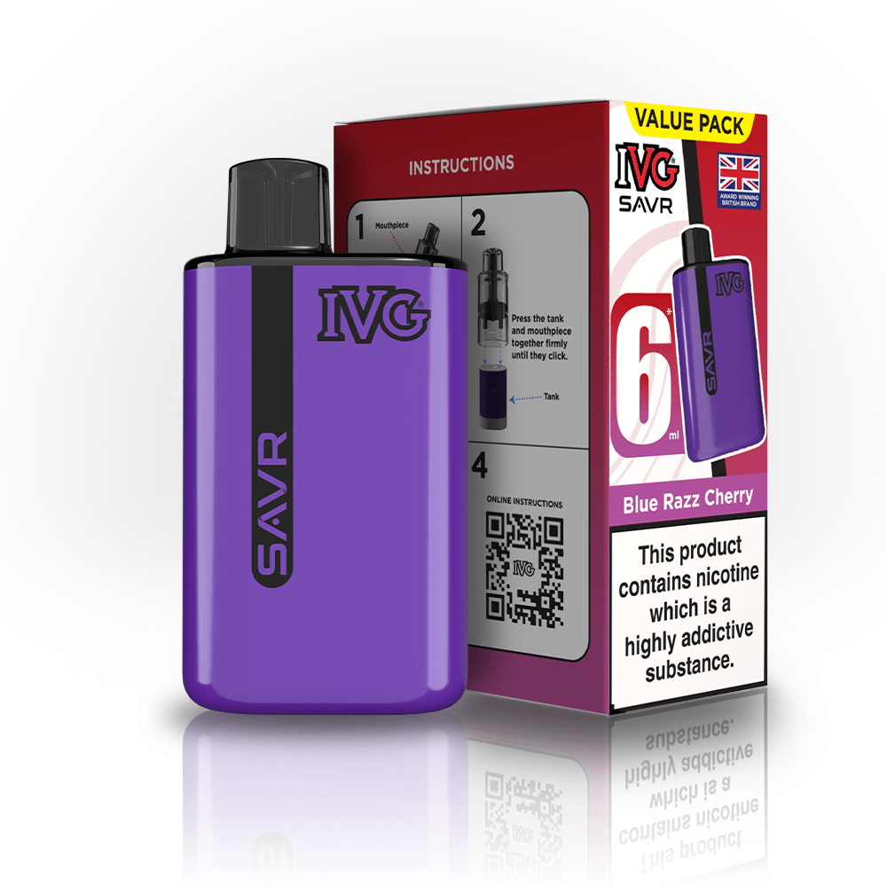 IVG SAVR 3K Kit - Blue Razz Cherry - PJW Vapes | UK Leading Vape Wholesaler