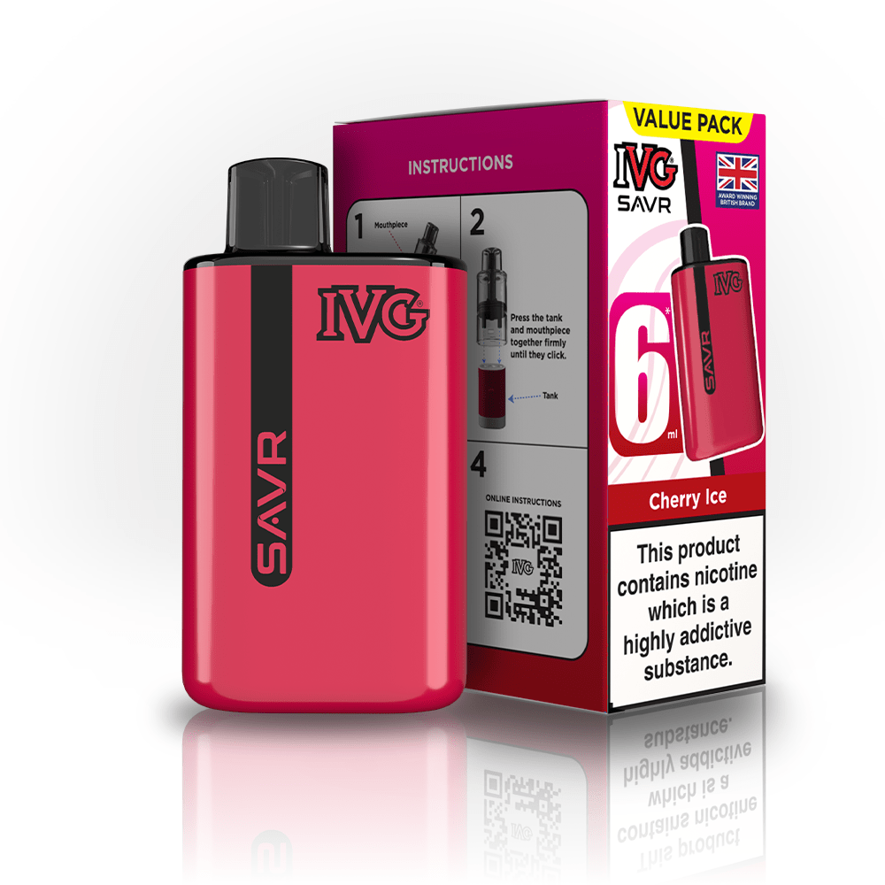 IVG SAVR 3K Kit - Cherry Ice - PJW Vapes | UK Leading Vape Wholesaler