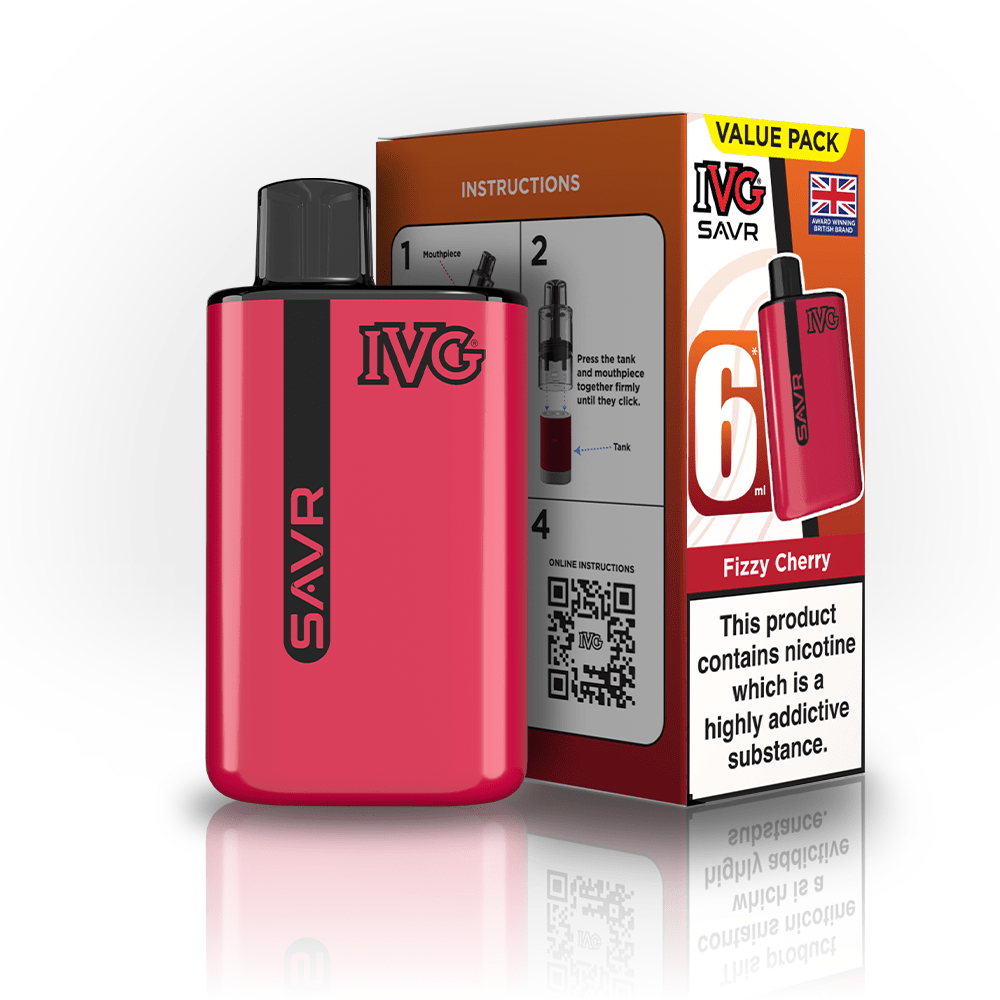 IVG SAVR 3K Kit - Fizzy Cherry - PJW Vapes | UK Leading Vape Wholesaler