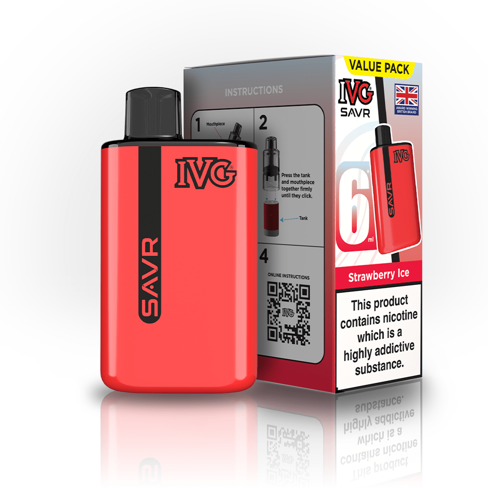 IVG SAVR 3K Kit - Strawberry Ice - PJW Vapes | UK Leading Vape Wholesaler