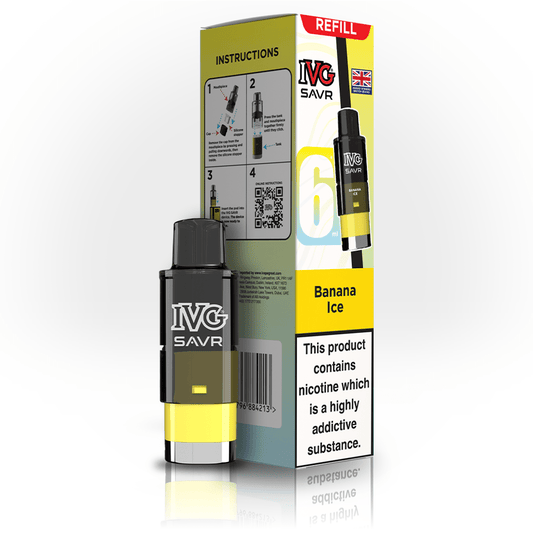 IVG Savr 3K - Refill - Banana Ice - PJW Vapes | UK Leading Vape Wholesaler