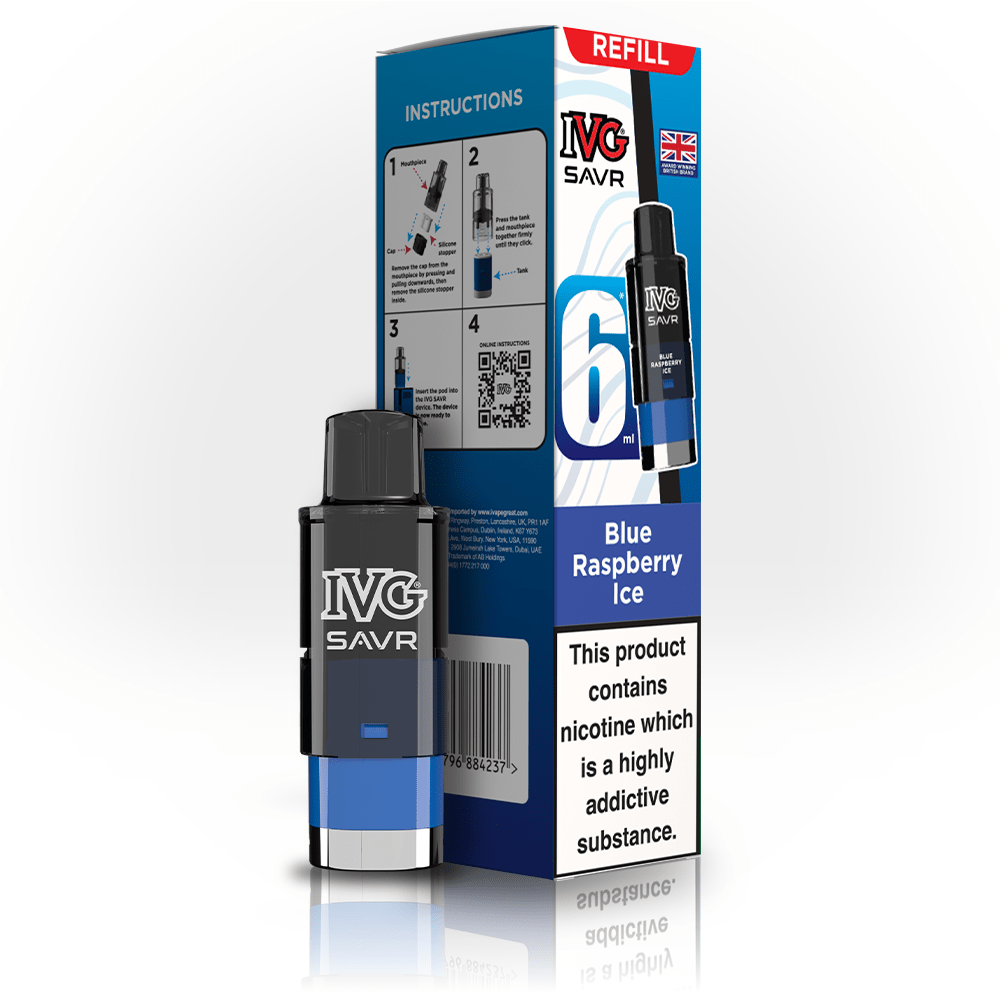 IVG Savr 3K - Refill - Blue Raspberry Ice - PJW Vapes | UK Leading Vape Wholesaler