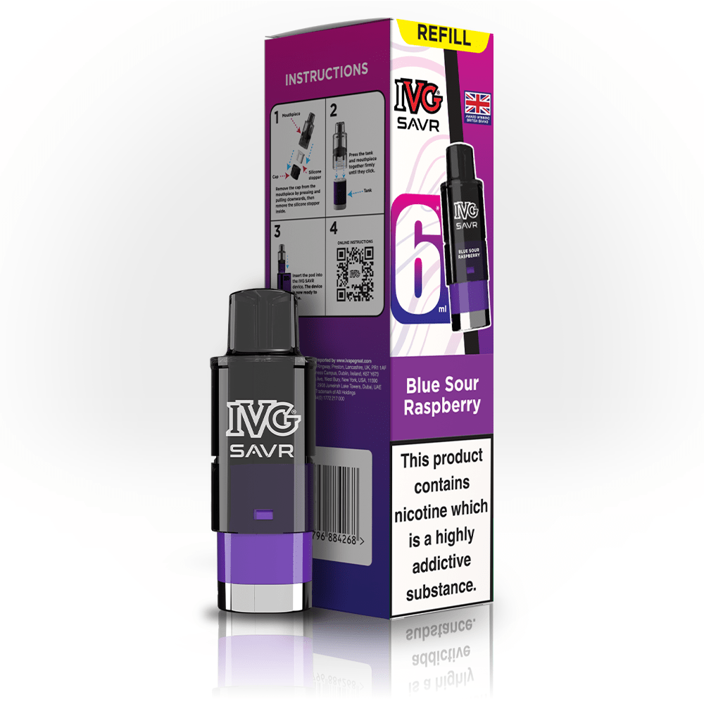 IVG Savr 3K - Refill - Blue Sour Raspberry - PJW Vapes | UK Leading Vape Wholesaler