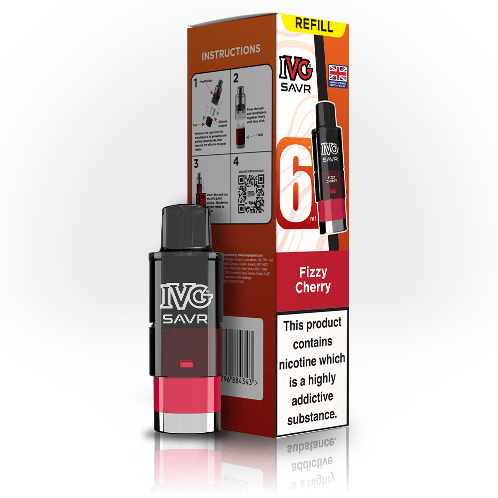 IVG Savr 3K - Refill - Fizzy Cherry - PJW Vapes | UK Leading Vape Wholesaler