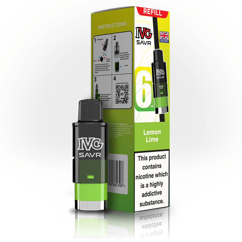 IVG Savr 3K - Refill - Lemon Lime - PJW Vapes | UK Leading Vape Wholesaler