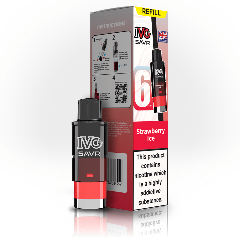 IVG Savr 3K - Refill - Strawberry Ice - PJW Vapes | UK Leading Vape Wholesaler