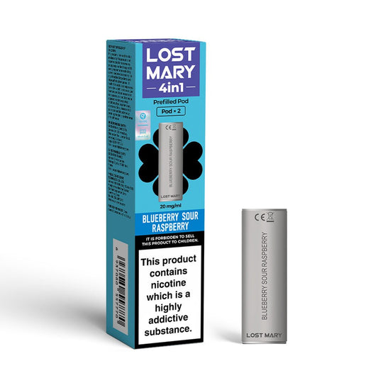 Lost Mary 4IN1 Pod - Blueberry Sour Raspberry - PJW Vapes | UK Leading Vape Wholesaler