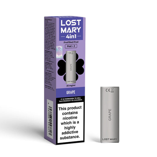 Lost Mary 4IN1 Pod - Grape - PJW Vapes | UK Leading Vape Wholesaler