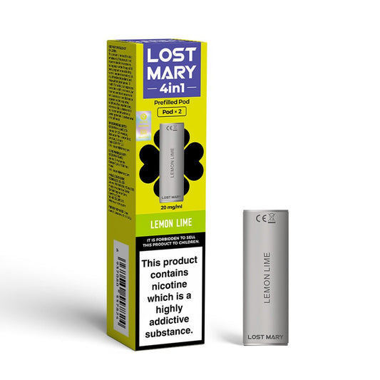 Lost Mary 4IN1 Pod - Lemon Lime - PJW Vapes | UK Leading Vape Wholesaler