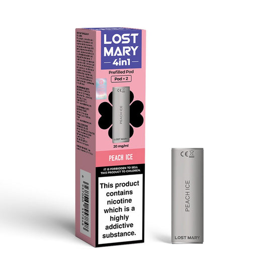 Lost Mary 4IN1 Pod - Peach Ice - PJW Vapes | UK Leading Vape Wholesaler