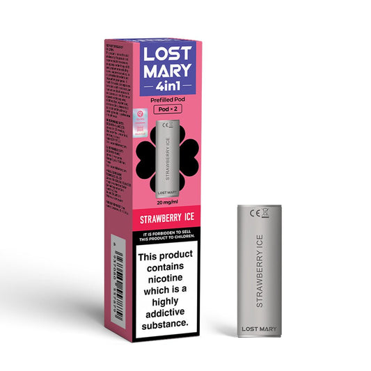 Lost Mary 4IN1 Pod - Strawberry Ice - PJW Vapes | UK Leading Vape Wholesaler