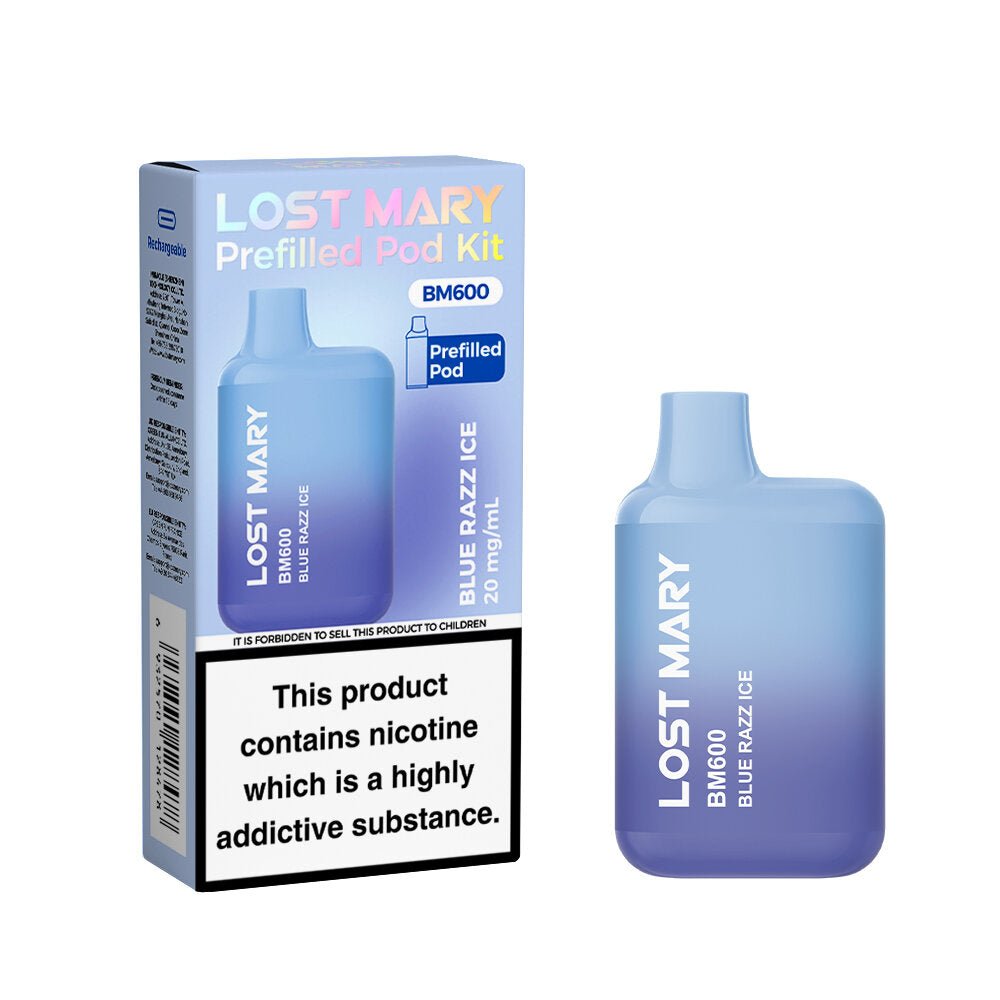 Lost Mary BM600 - 2025 - Blue Razz Ice - PJW Vapes | UK Leading Vape Wholesaler