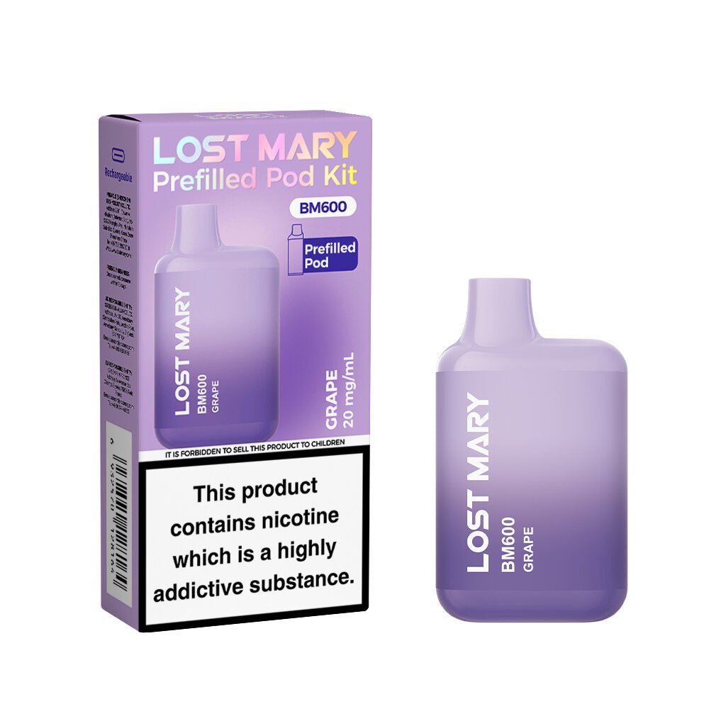 Lost Mary BM600 - 2025 - Grape - PJW Vapes | UK Leading Vape Wholesaler