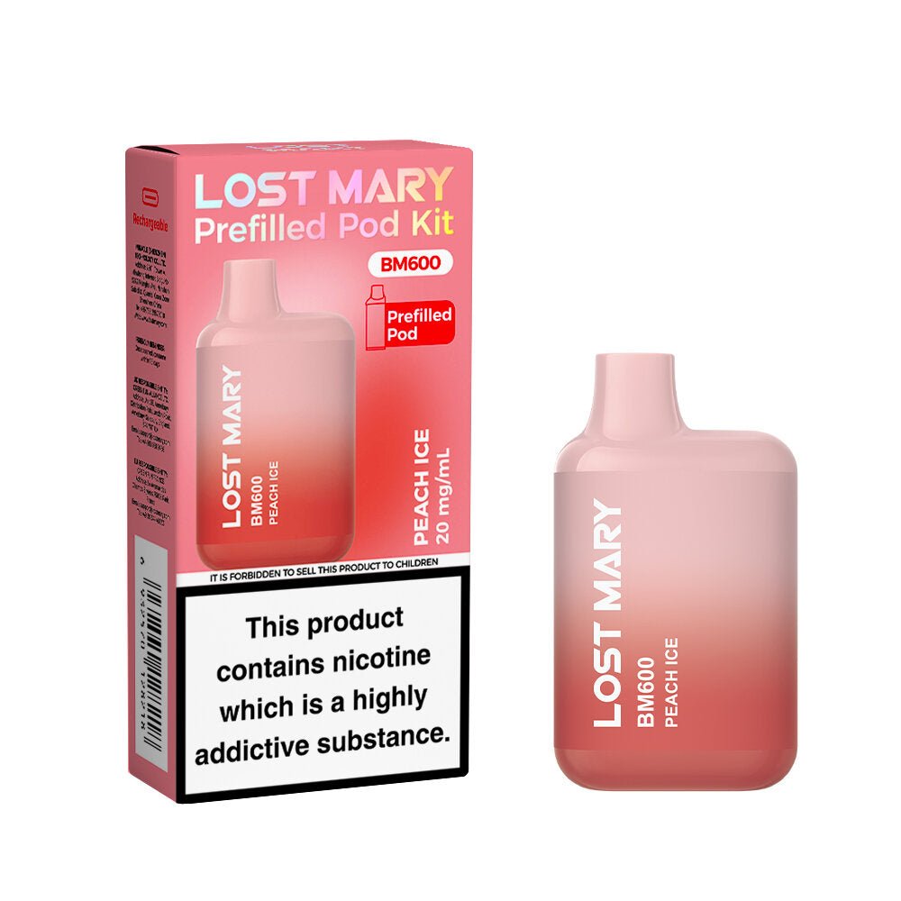 Lost Mary BM600 - 2025 - Peach Ice - PJW Vapes | UK Leading Vape Wholesaler