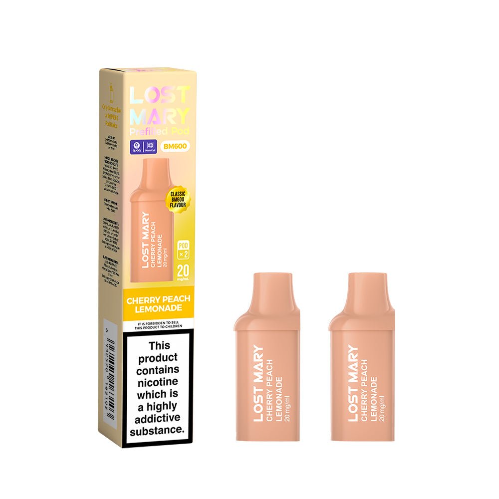 Lost Mary BM600 2025 Pods - Cherry Peach Lemonade - PJW Vapes | UK Leading Vape Wholesaler