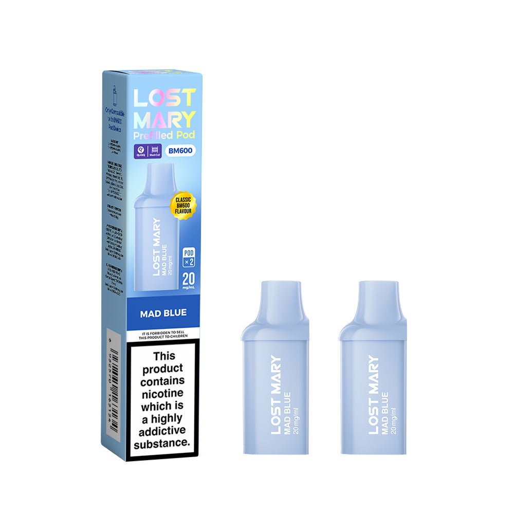 Lost Mary BM600 2025 Pods - Mad Blue - PJW Vapes | UK Leading Vape Wholesaler
