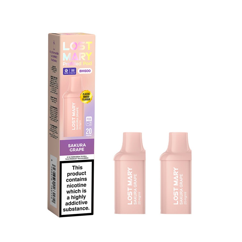 Lost Mary BM600 2025 Pods - Sakura Grape - PJW Vapes | UK Leading Vape Wholesaler