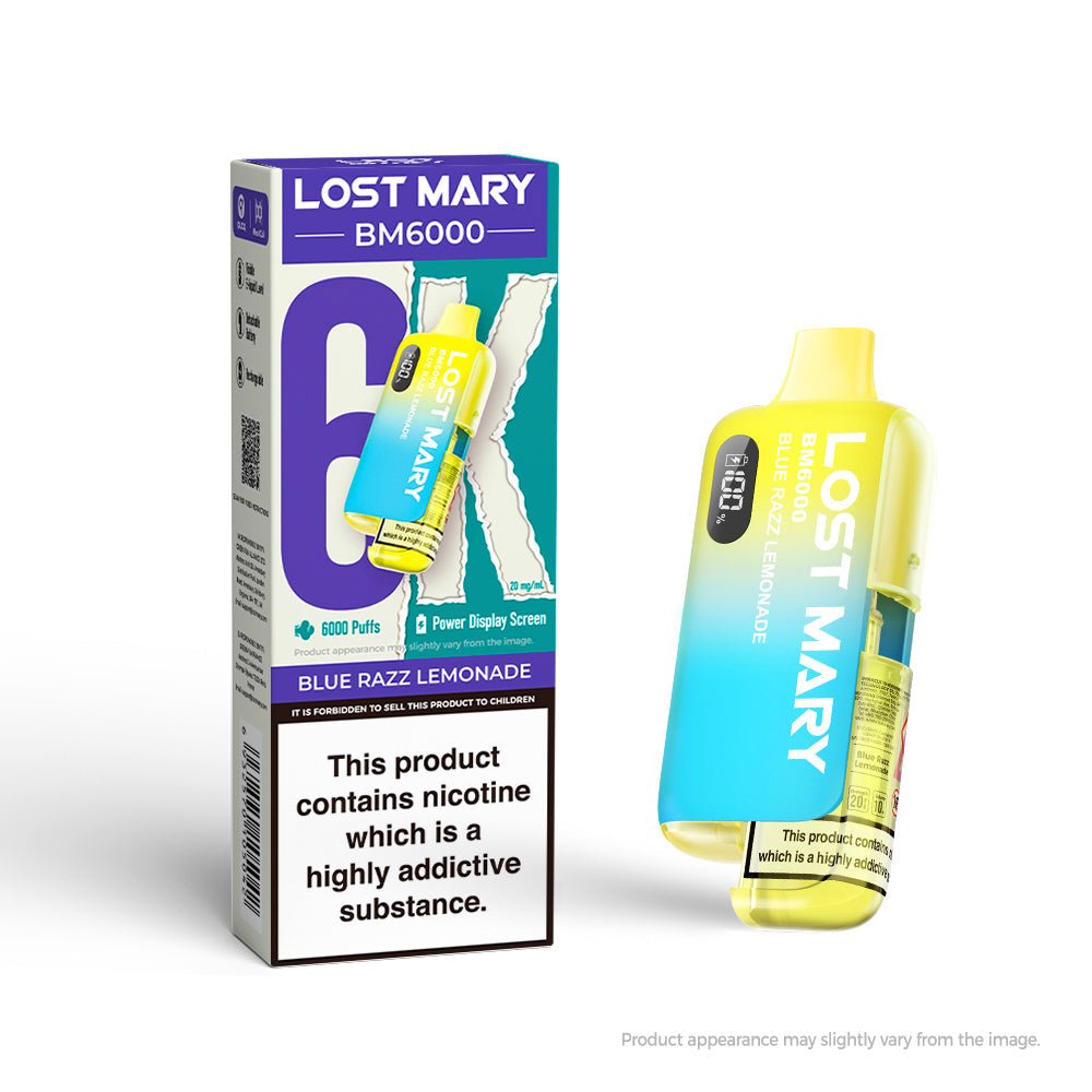 Lost Mary BM6000 - Blue Razz Lemonade - PJW Vapes | UK Leading Vape Wholesaler