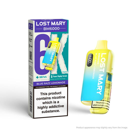 Lost Mary BM6000 - Blue Razz Lemonade - PJW Vapes | UK Leading Vape Wholesaler