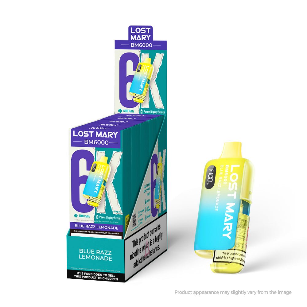 Lost Mary BM6000 - Blue Razz Lemonade - PJW Vapes | UK Leading Vape Wholesaler