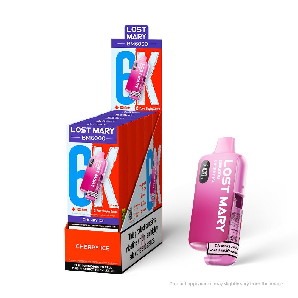 Lost Mary BM6000 - Cherry Ice - PJW Vapes | UK Leading Vape Wholesaler