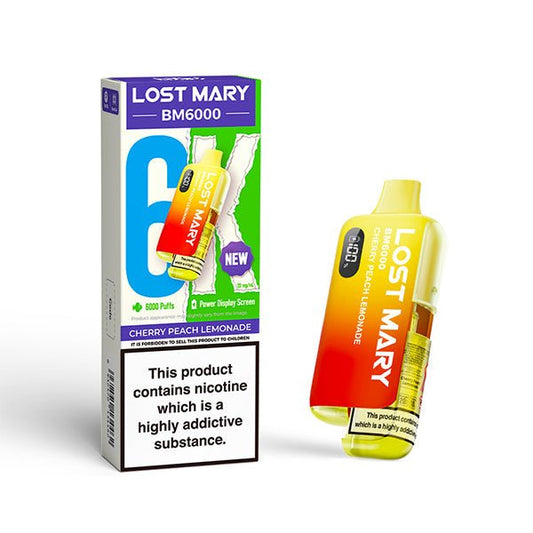 Lost Mary BM6000 - Cherry Peach Lemonade - PJW Vapes | UK Leading Vape Wholesaler