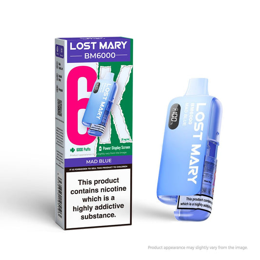 Lost Mary BM6000 - Mad Blue - PJW Vapes | UK Leading Vape Wholesaler