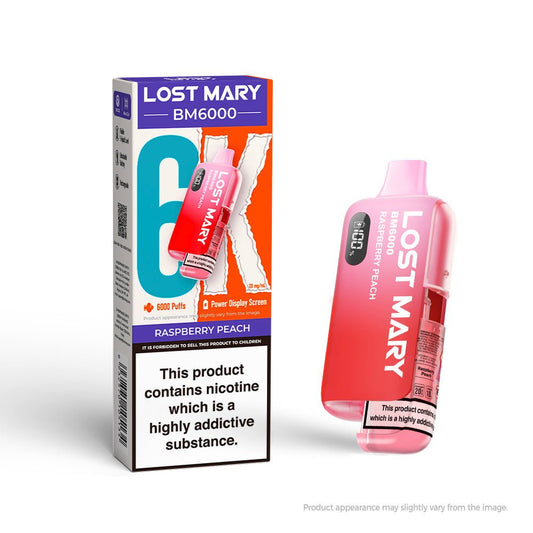 Lost Mary BM6000 - Raspberry Peach - PJW Vapes | UK Leading Vape Wholesaler