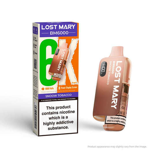 Lost Mary BM6000 - Snoow Tobacco - PJW Vapes | UK Leading Vape Wholesaler