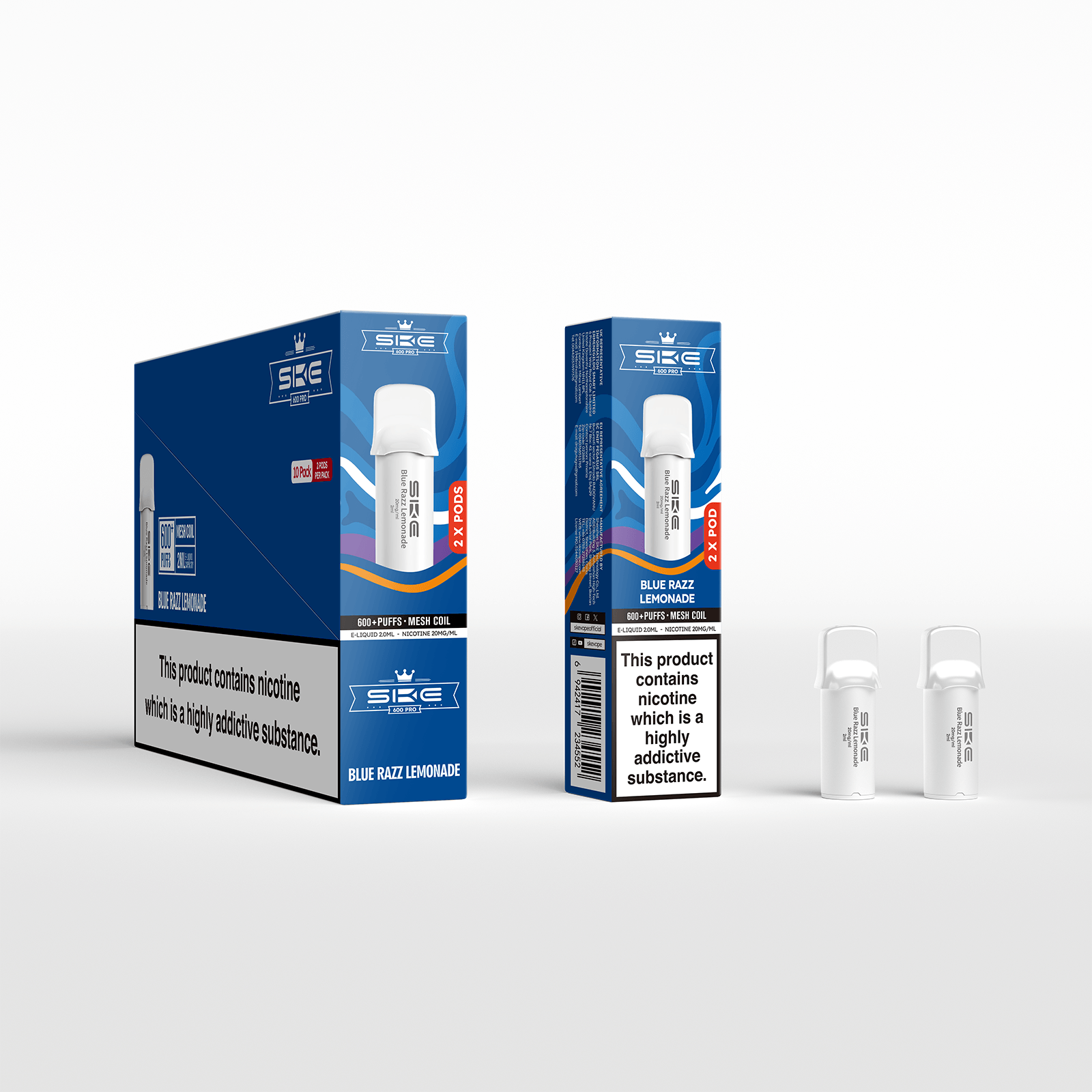 SKE 600 Refill Pod 2 Pack - Blue Razz Lemonade - PJW Vapes | UK Leading Vape Wholesaler