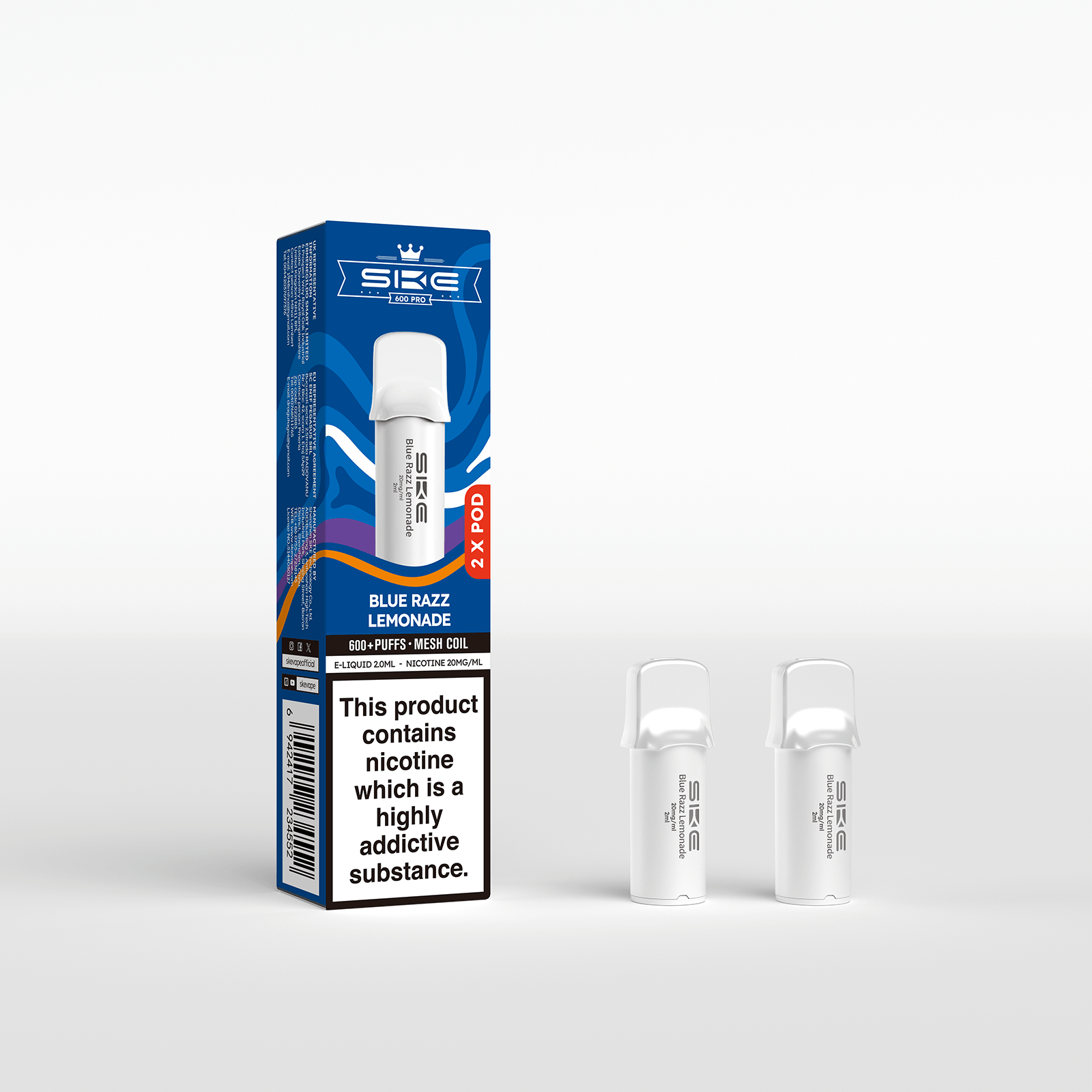 SKE 600 Refill Pod 2 Pack - Blue Razz Lemonade - PJW Vapes | UK Leading Vape Wholesaler