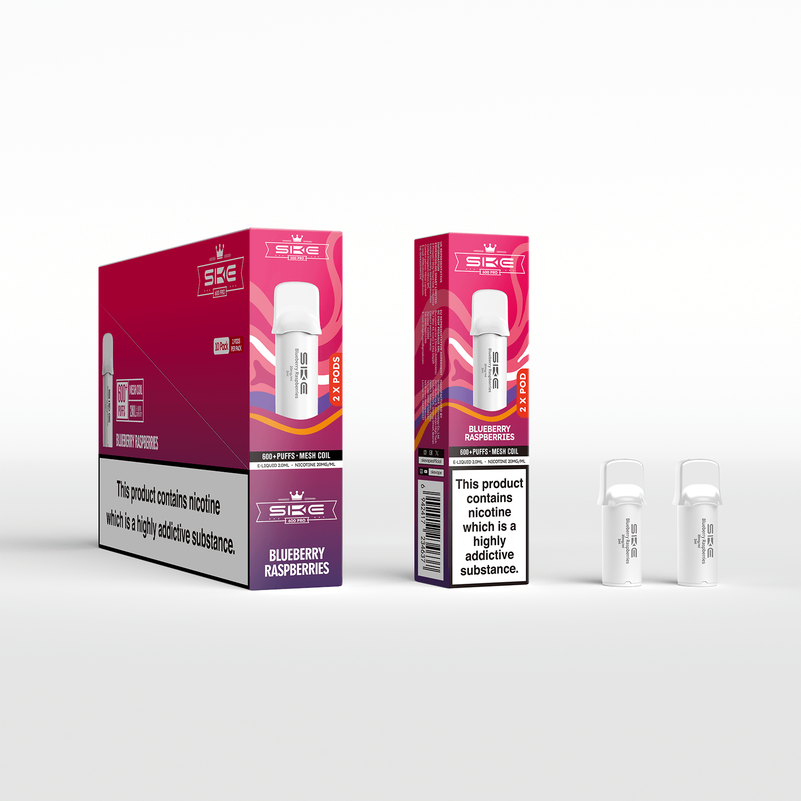 SKE 600 Refill Pod 2 Pack - Blueberry Raspberries - PJW Vapes | UK Leading Vape Wholesaler
