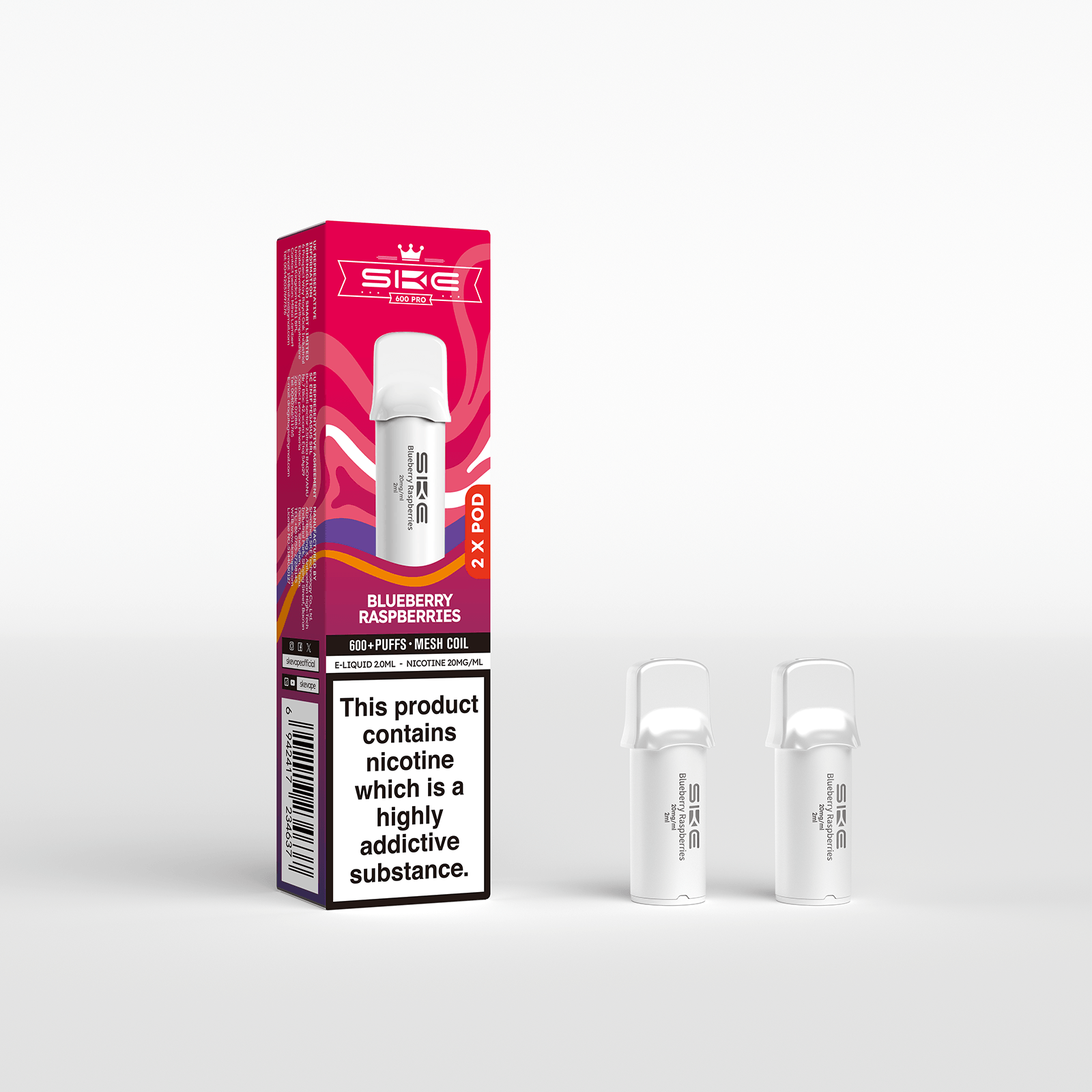 SKE 600 Refill Pod 2 Pack - Blueberry Raspberries - PJW Vapes | UK Leading Vape Wholesaler