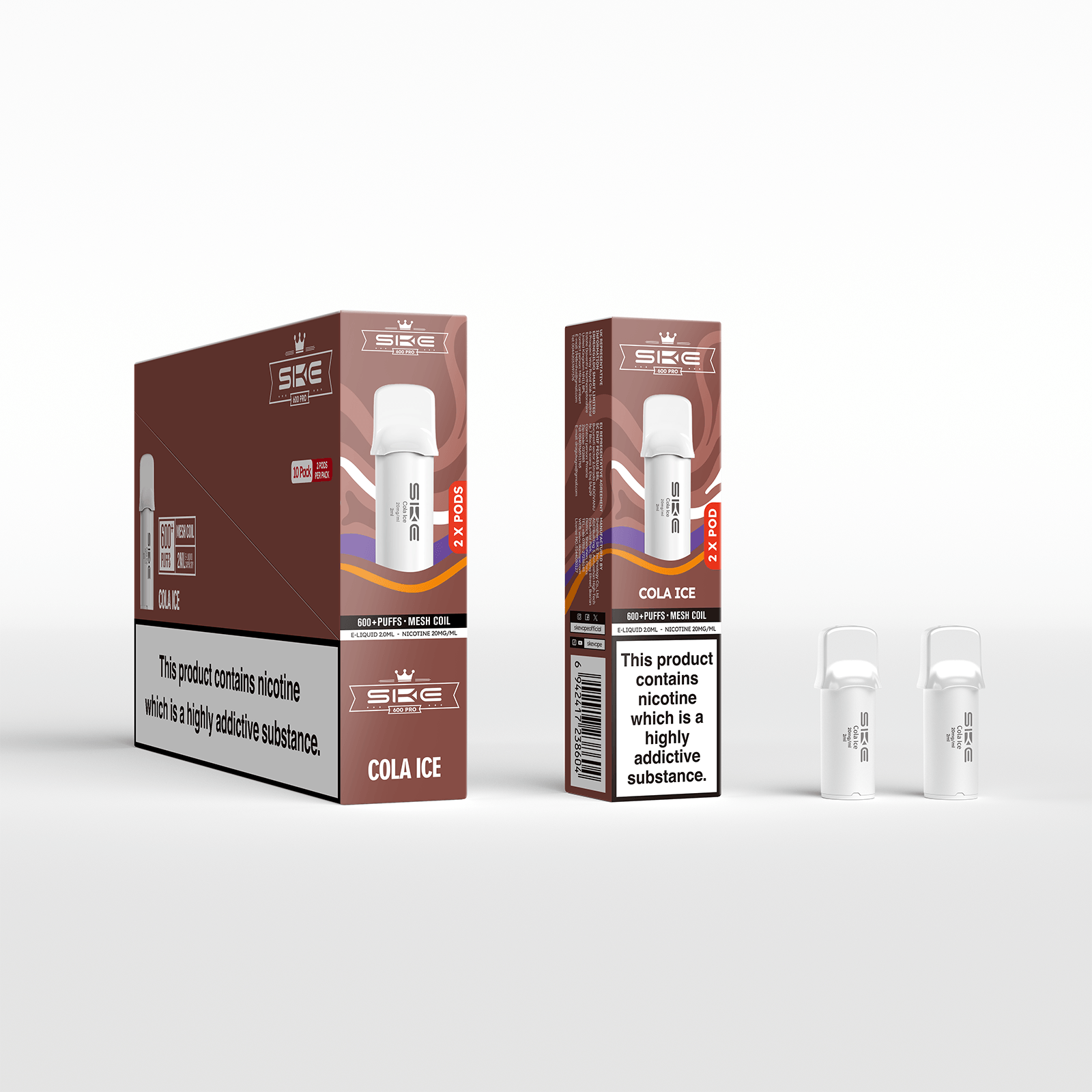 SKE 600 Refill Pod 2 Pack - Cola Ice - PJW Vapes | UK Leading Vape Wholesaler